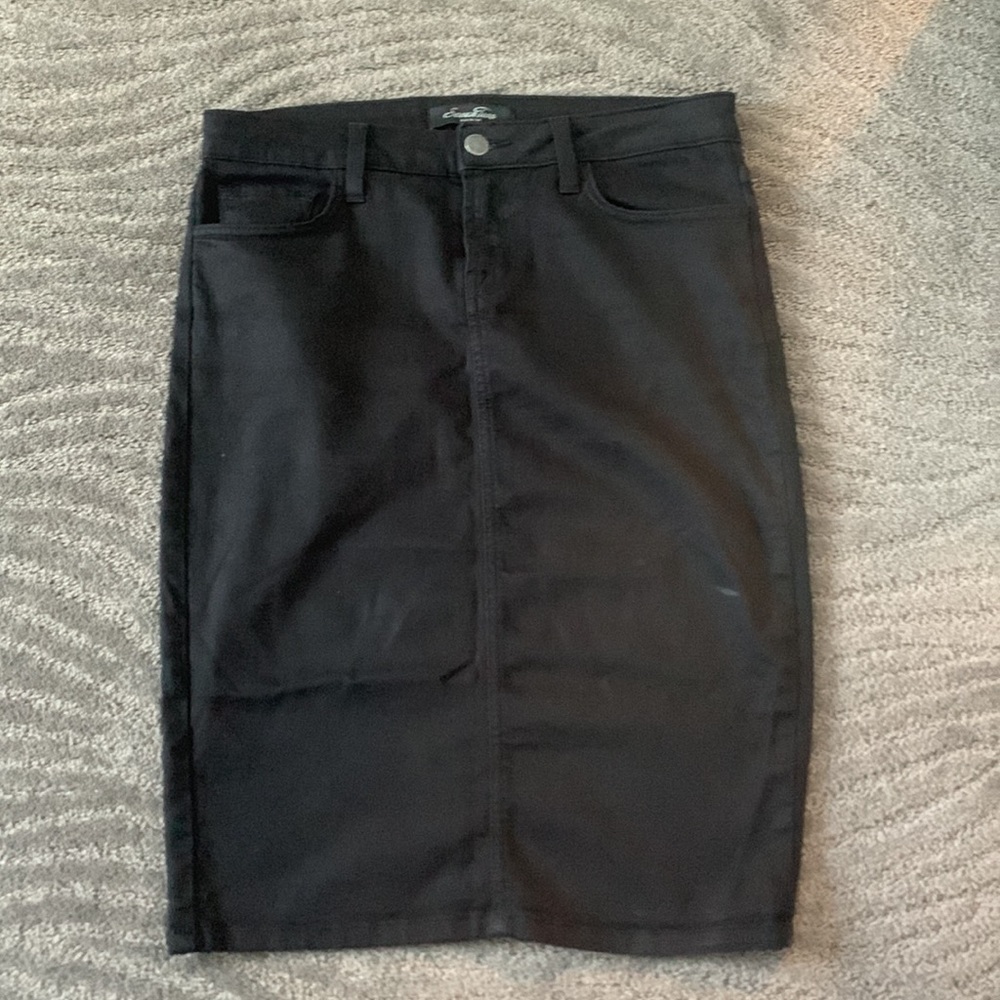 Black Jean Pencil Skirt